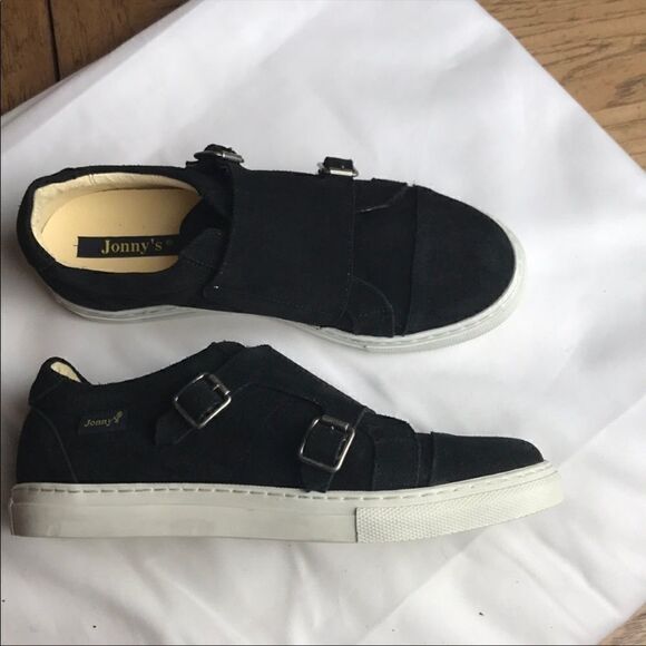 Jonny’s double buckle black suede sneakers… - Picture 4 of 6